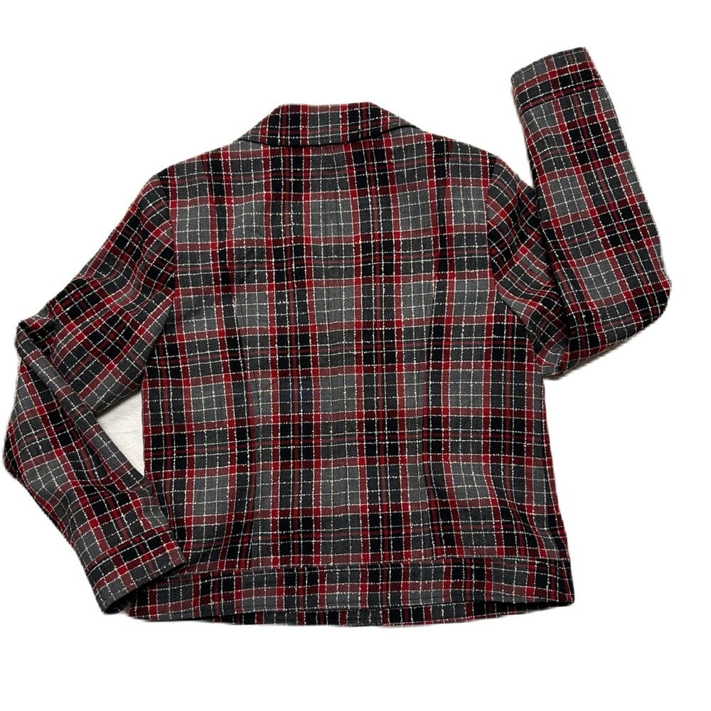 Pendleton Virgin Wool Black Red Square Windowpane… - image 2